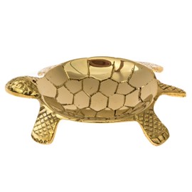Brass Turtle Incense Holder for Incense Cones, Sticks, Charcoal Discs, Resin, Healing Crystals - 4.75" - for Spiritual Home Decor, Meditation Accessories, Witchcraft Supplies, Spiritual Gifts