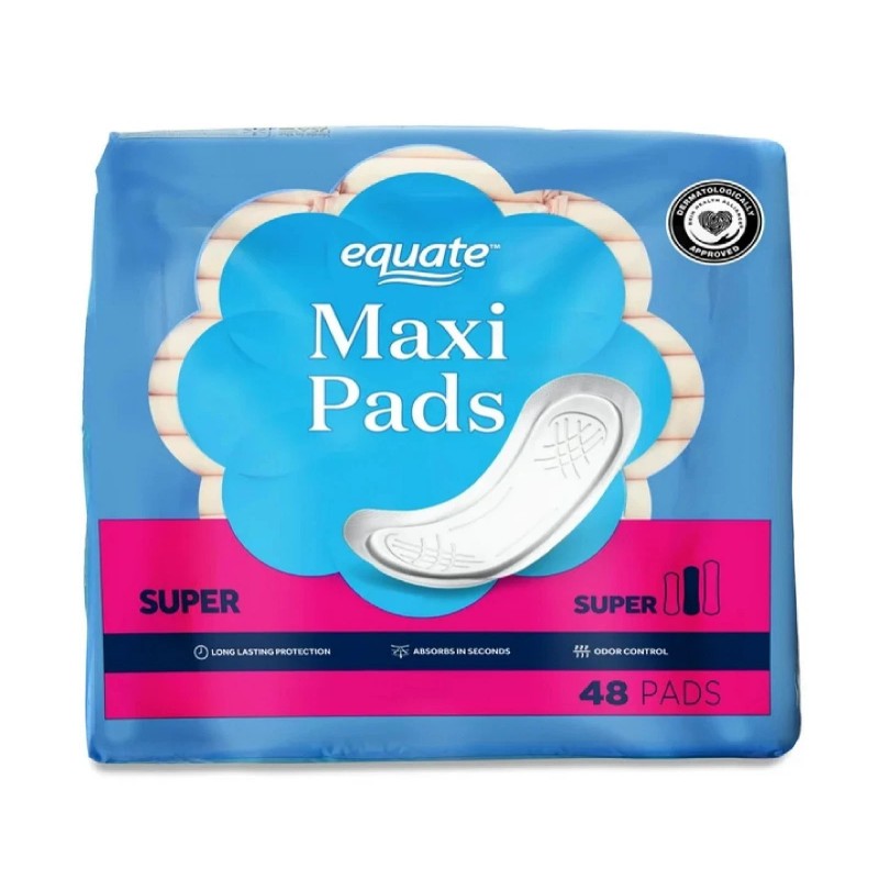 Equate Maxi Pads, Super Protection (48 Count)