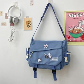 Loizziuy Y2k Crossbody Bag Backpack Kawaii Large Capacity Aesthetic Backpack Cute Casual Travel Mochilas Daypacks (1015 blue)