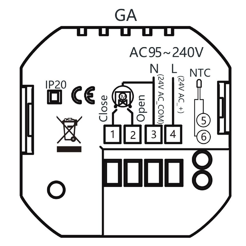 Smart Thermostat 1 Week Programmable LED Display Recessed Round Digital