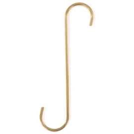 Wake Sangyo Kabette KA-J53 S-Shaped Hook, Brass, 7.9 inches (200 mm), Wall Storage, Shelf, Hook