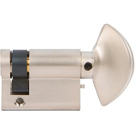 Rockwell Security 90 Degree Solid Brass Euro Profile Half Cylinder Privacy Lock in Brushed Nickel Finish Fits