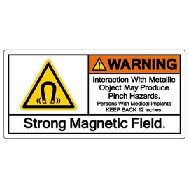 Danger Magnetic Field Warning Sticker – 5 inch Work Safety Decal for Toolbox, Machines, Helmets – Waterproof Industrial Label for Workplace Equipment, Shop, Factory, Garage