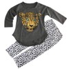 ggudd Girl's Leopard Printed Long Sleeve Tops and Leggings Pants