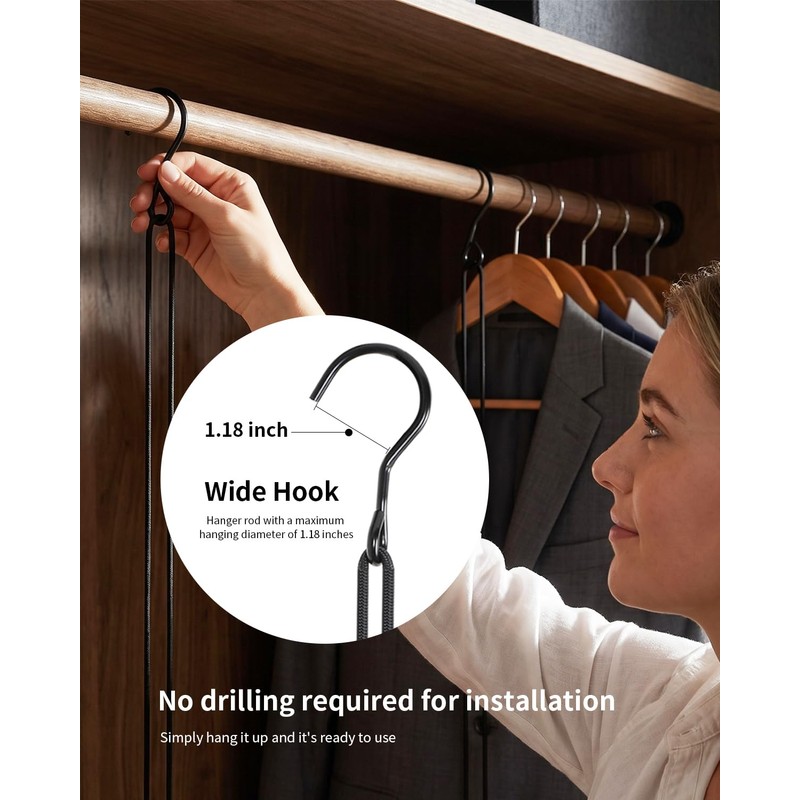 BaiNong Adjustable Closet Hanging Rod 17-30" Gold Closet Rod Extender
