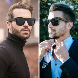 Wzerry Polarized Fit Over Glasses Sunglasses, Wear Over Sunglasses Wrap Around Shades for Men Women UV400 Pretection