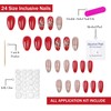 French Tip Press on Nails Medium Almond OFDNE 3D Fake