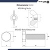 M5 Wing Nut & Bolt 10 Pack (M5 x 50mm