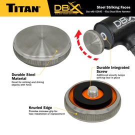 Titan DBX 63642 Interchangeable Steel Striking Faces for DBX 45oz Dead Blow Hammer, Compatible with Titan 63645, 63647, 63649, 63644