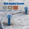 ANCHOREASE 3/16″×1-1/4″ (200Pcs) Flat Head Concrete Screw Anchor, Blue Screw,
