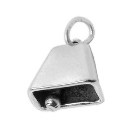 Treasure Island Charms Cowbell Movable 3D 925 Solid Sterling Silver Charm Pendant Bracelet Jewelry Making Supply