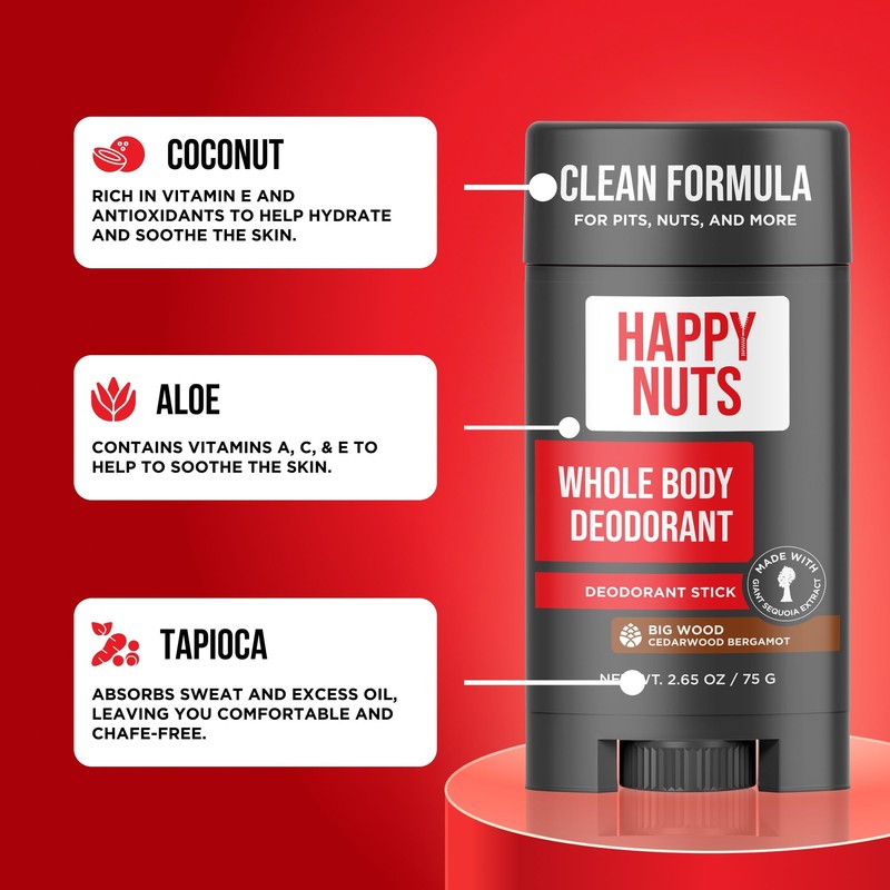 Happy Nuts Whole Body Deodorant for Men - Full Body