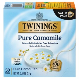 Twinings Pure Chamomile Herbal Tea 50 Count Caffeine Free Relaxing Blend
