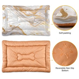 xigua Gold Marble Pet Bed, Soft Anti-Slip Dog Cat Bed Pet Mattress for Small Medium Large Dogs and Cats, 24 x 18 Inch