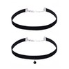 2pcs Black Velvet Choker Gothic Black Singal Pearl Choker for