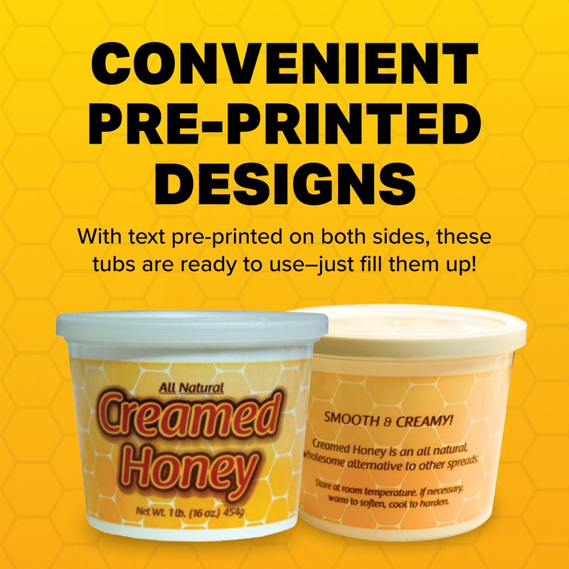 Mann Lake Premium Creamed Honey Tubs, Durable, Airtight Containers with
