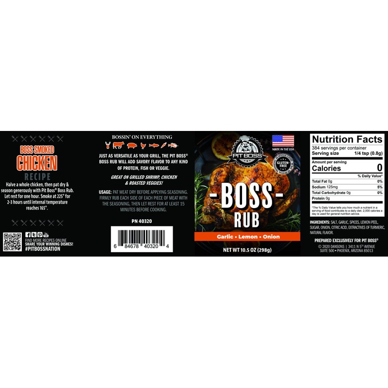 PIT BOSS 40320 Boss Rub Grill Spices, Multicolored