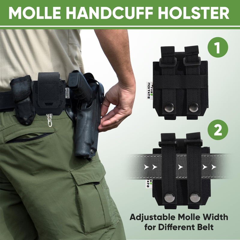 NEXT STATION Handcuff Holster，MOLLE Handcuff Case fits Multiple Cuffs,Handcuff Pouch