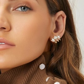 Gold Clip on Earrings for Women No Piercing Drop Earrings Ear Cuff Gold Plated Twist Chunky Hoop Clip Earrings Fake Earings Jewelry Accessories Gifts for Girls