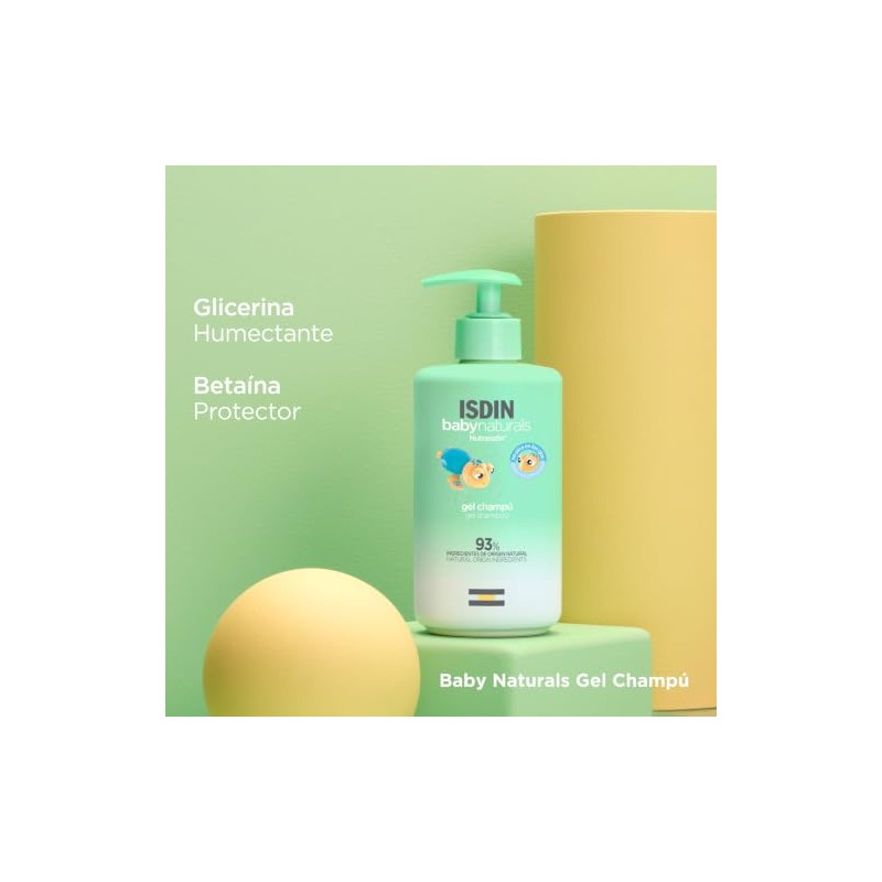 ISDIN Baby Naturals Shampoo para Bebé, con un 93% de