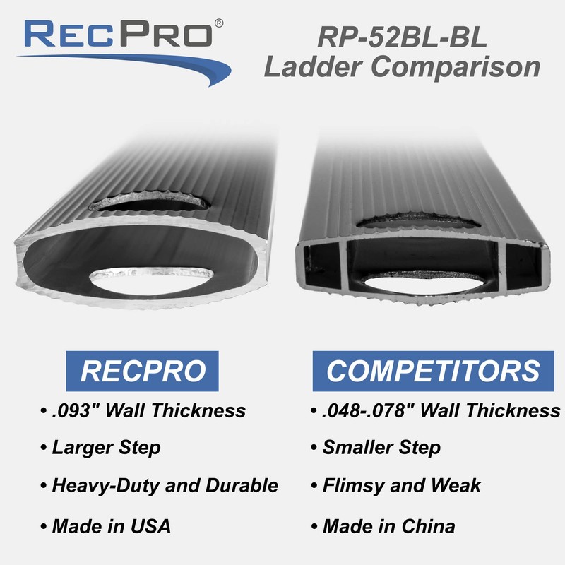 RecPro RV Bunk Ladder 52" | Black or Silver Color