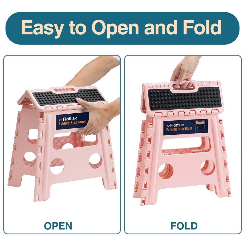 Flottian 13" Folding Step Stool for Adults and Kids Holds