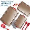 Baking Sheet Set, 3-Piece Cookie Sheet Set with Silicone Handles,