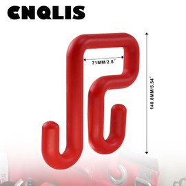 CNQLIS 2 Pack Red Bucket Hooks, Lineman Bucket Tool Holder Fits 3" Bucket Lip, Hooks for Aerial Baskets, Attach Tool Bags or Aprons