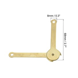 PATIKIL Lid Support Hinge 2.7" x 0.3", 6 Pack Metal Lid Stay Hinge 180 Degree Rotatable Hinge for Cabinet Jewellery Box Decoration Suitcase, Gold