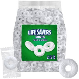 Wint O Green Hard Candy, 2.15 LB Bulk Pack of Lifesaver Mints Individually Wrapped, Bulk Mints for Parties and Events, Ideal Wintergreen Candy for Refreshing Breath and Enjoyable Snacking