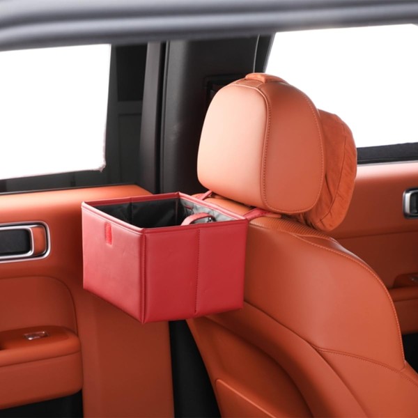 Qirc Leak Proof Car Trash Can Large Capacity Hanging Car