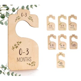 Wood Baby Closet Size Dividers,Wooden Newborn Wardrobe Divider,Wood Baby Closet Divider Wood Newborn Hanger Divider,Baby Closet Size Divider Wooden,8Pcs Newborn Wardrobe Divider Clothes Divider