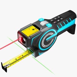 ACEGMET DTX10 Digital Tape Measure - Laser Measurement Tool & Auto Lock Tape with Instant Digital Readout, Green Aligning Laser & Incremental Measurement, USB C Rechargeable | Swappable Battery