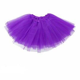 Women Adults Girls Elegant Polyester Tutu Skirt Princess Dressup Party Costume Ballet Dancewear - 3-Layer Design, Adjustable Waist - Adult and Kids Sizes Purple