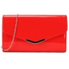 UShopUK Red Medium Plain Patent Leather Wedding Evening Party Clutch