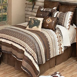 BLACK FOREST DECOR Southwest Mocha Quilt Set - King