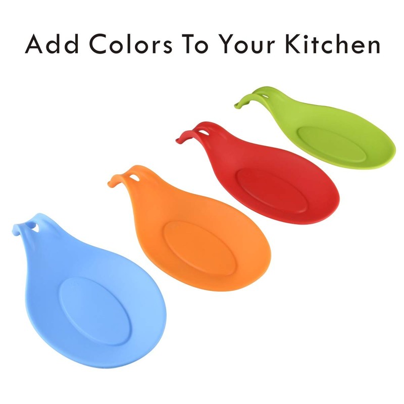 iNeibo Silicone Spoon Rest for Stove Top Set of 4