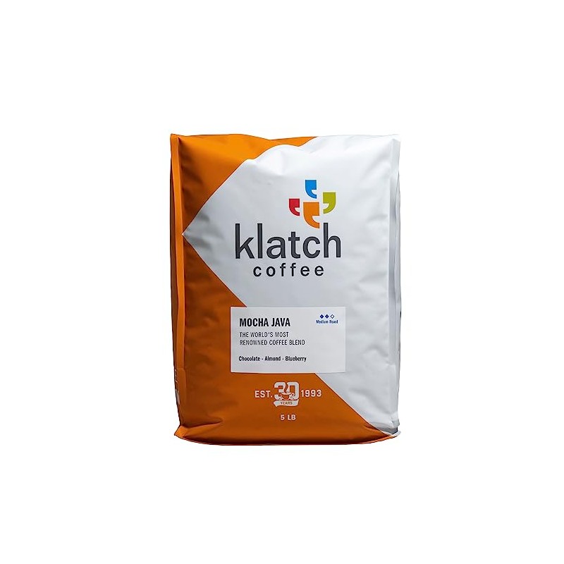 Klatch Coffee Mocha Java Blend Medium Roast, 5 Pounds, Whole