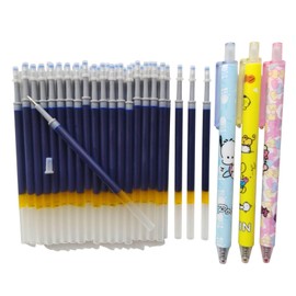 Gel Pen Refill Blue,40 Pack Gel Ink Pen Refills with 3 Gel Pens,Used for Click Pens or Telescopic Pen,0.5 mm Metal Tip,4.33-inch Universal Refill,Smooth Writing.(Blue 40)