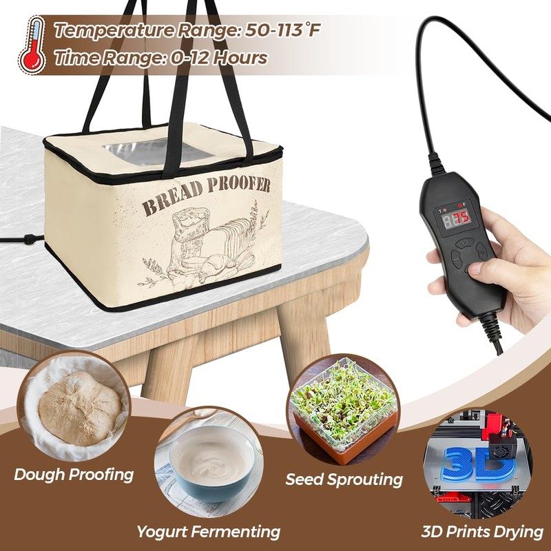 Msiud Bread Proofer with Heater, Dough Proofing Box with Temperature