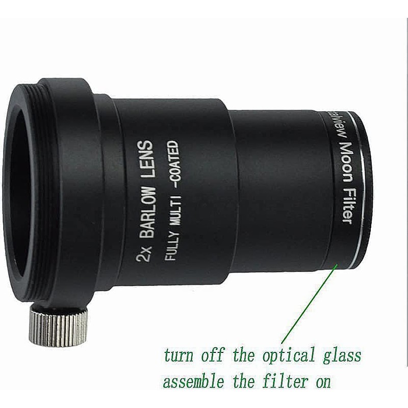 SOLOMARK 1.25 Inch Moon Filter T2X Barlow Kit for Telescope
