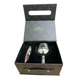 Steel Funnel Shape Wine Strainer with Layered Structure and Ergonomic Handle + Sommelier Corkscrew with Aluminium Cutting Blade and Easy Insertion Screw, Packaged