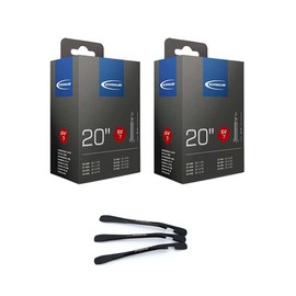 Schwalbe SV7 40/62-406 Bicycle Inner Tubes 40 mm 20 Inches with 3 MSZweirad Metal Tyre Levers Set of 2
