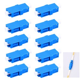 LONGHAO 10 x Fibre Optic Adapter LC/UPC Female to LC/UPC Fibre Optic Adapter Couplings Fibre Optic Duplex Coupling LC-APC Female Simplex for Cabling in Networks Data Centres and FTTH (#1)