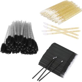 300 pcs Cepillos Desechables para Pestañas, Cepillos Labios y Microaplicador, Ideal para Aplicar Rímel, Sombras de Ojos, Brillo de Labios, Extensiones de Limpieza de Pestañas (Negro)