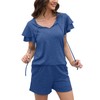 WIHOLL Two Piece Outfits for Women Summer Short Sleeve V-Neck