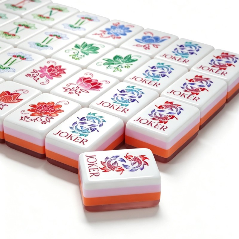 ,Pearlescent Mahjong Tiles,Custom 4-Layer American Mahjong Tiles,Hand-carved,American Mahjong Set with