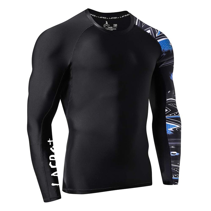 LAFROI Men's Long-Sleeved UPF 50+ Compression Shirt, Rash Guard, CLYYB