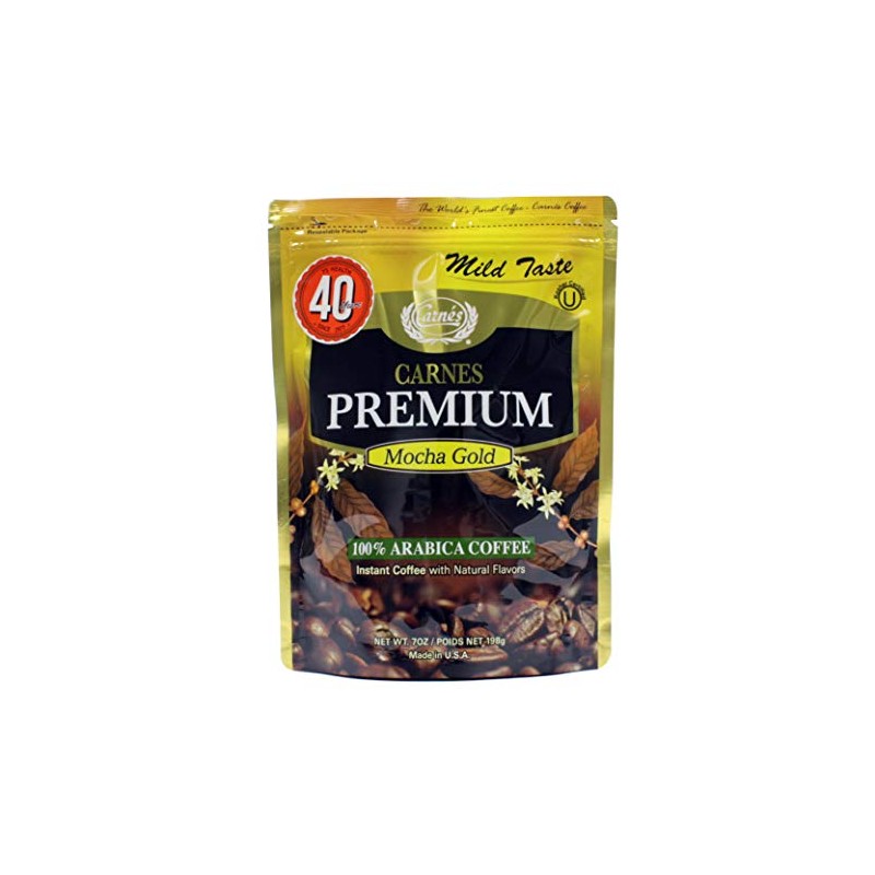 Carnes Premium Instant Coffee 100% Arabica Coffee (Mocha, 7oz_1 pack)