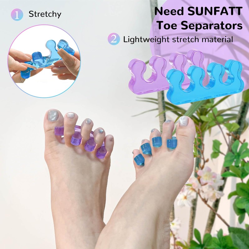 SUNFATT Toe Separators for Pedicure,Toe Separators for Women,Pedicure Toe Spacers